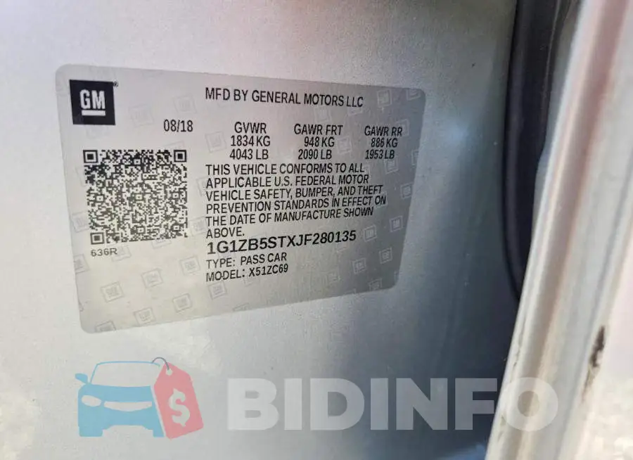 1G1ZB5STXJF280135 Photo# 12
