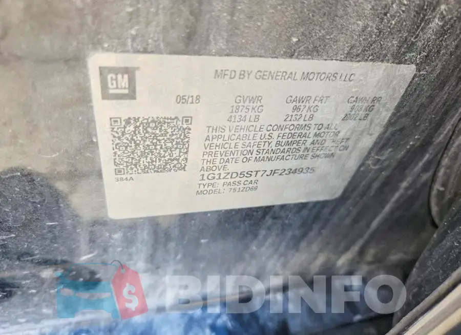 1G1ZD5ST7JF234935 Photo# 12