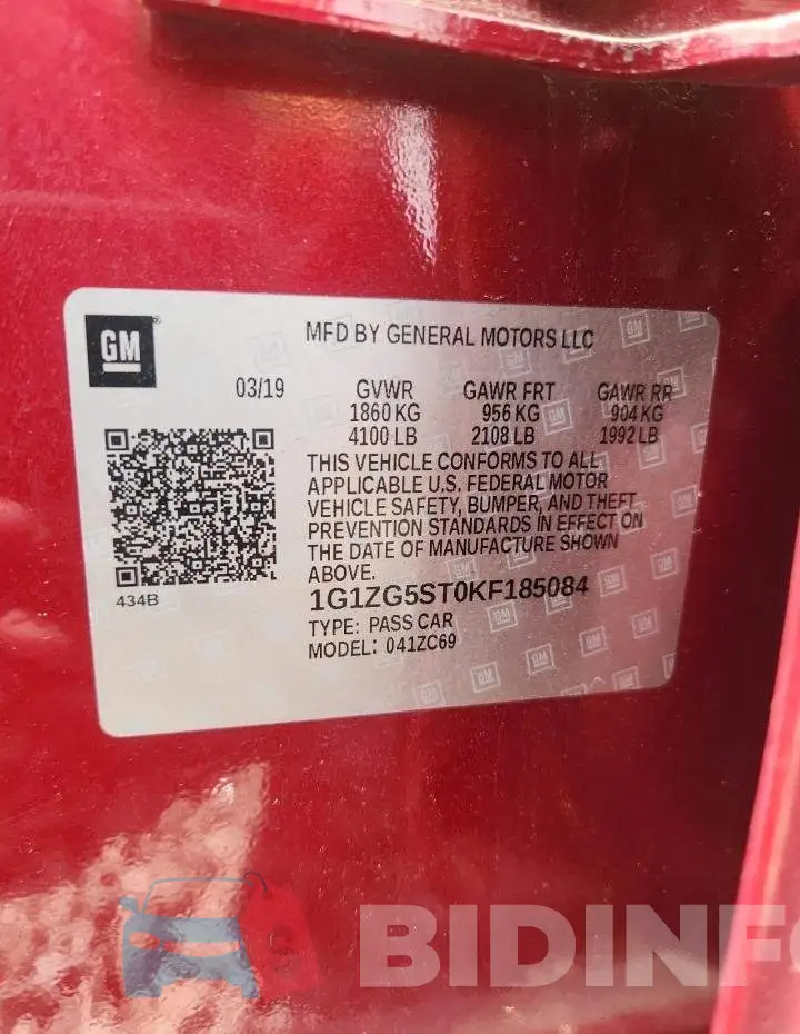 1G1ZG5ST0KF185084 Photo# 13