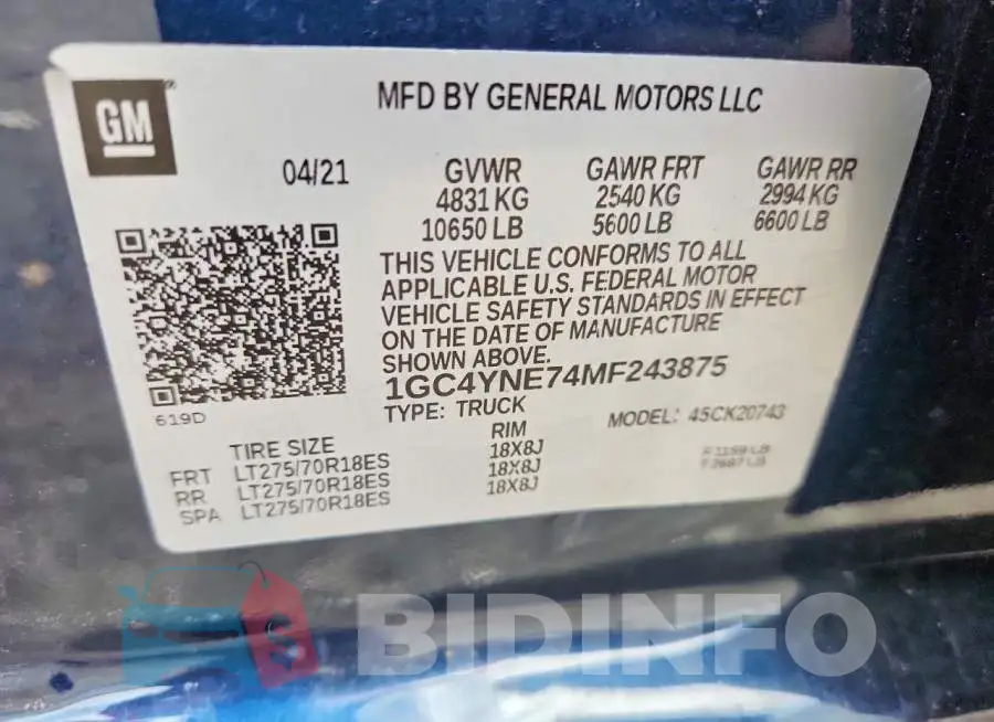 1GC4YNE74MF243875 Photo# 12