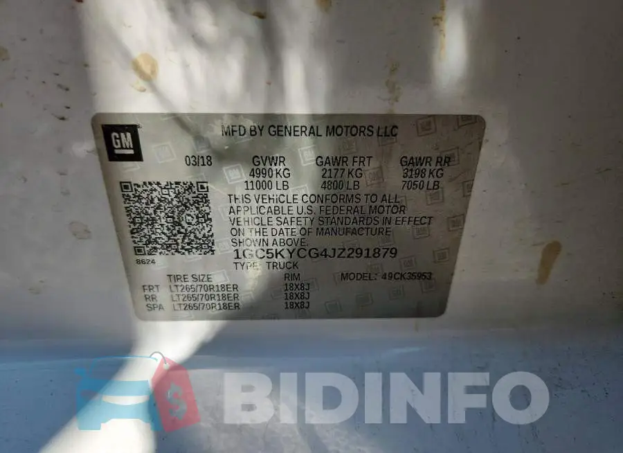 1GC5KYCG4JZ291879 Photo# 13