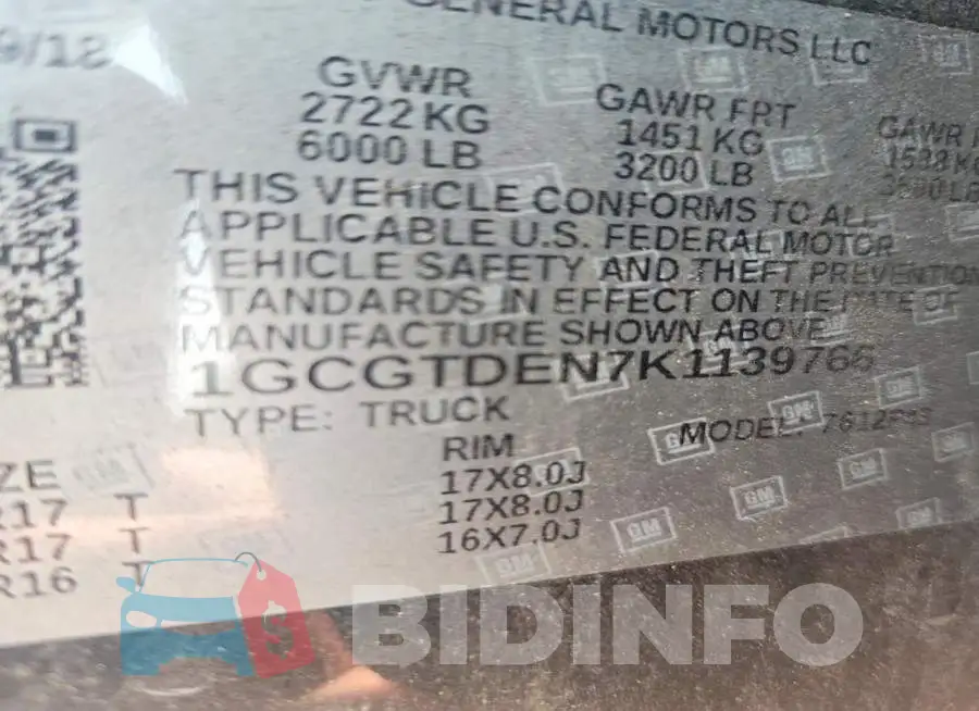 1GCGTDEN7K1139766 Photo# 12