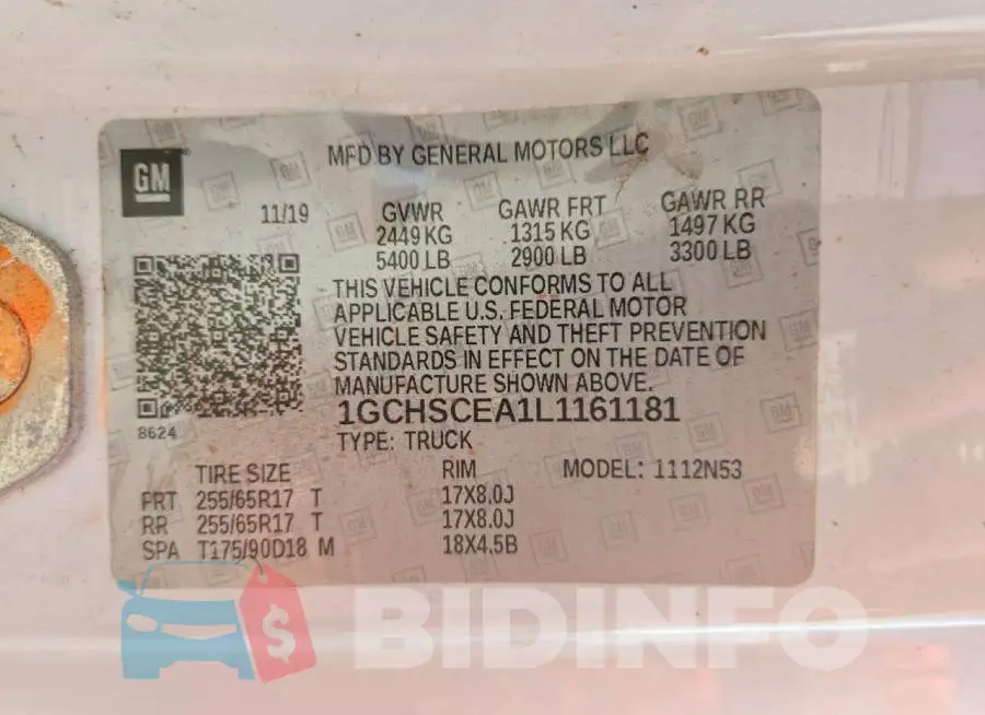 1GCHSCEA1L1161181 Photo# 13