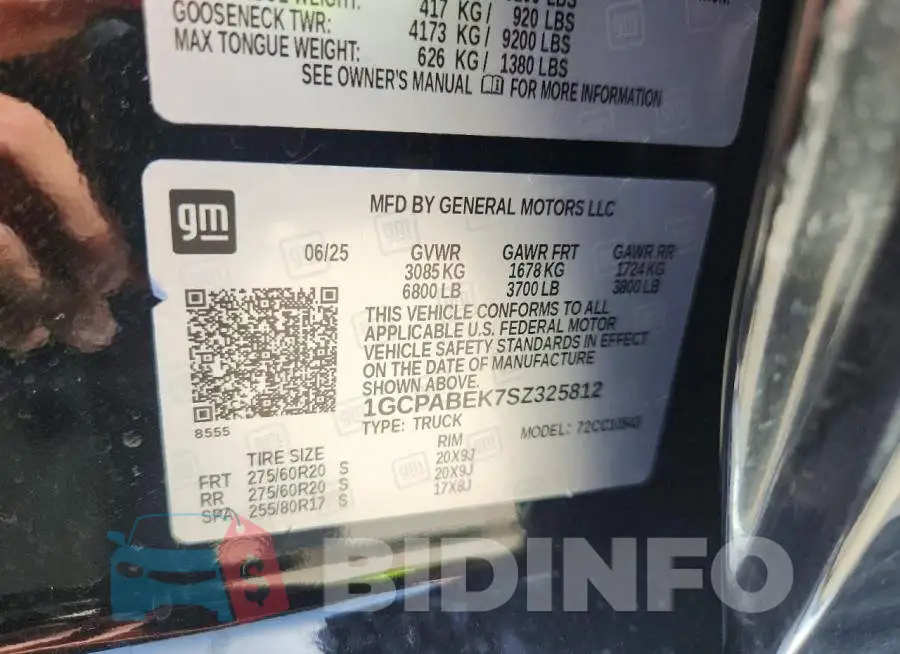 1GCPABEK7SZ325812 Photo# 12