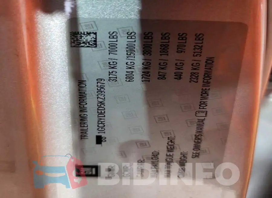 1GCRYDED5KZ395679 Photo# 12