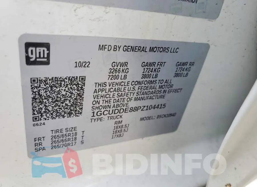 1GCUDDE88PZ104415 Photo# 12