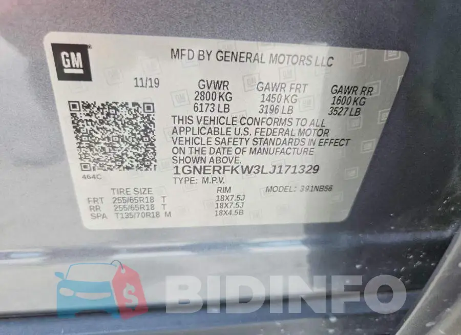 1GNERFKW3LJ171329 Photo# 12