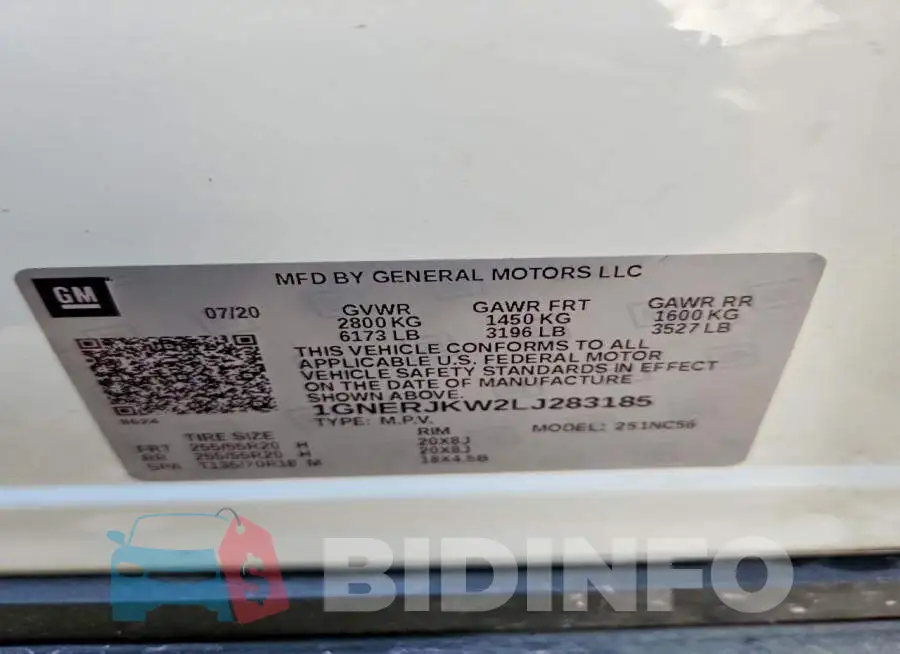 1GNERJKW2LJ283185 Photo# 14