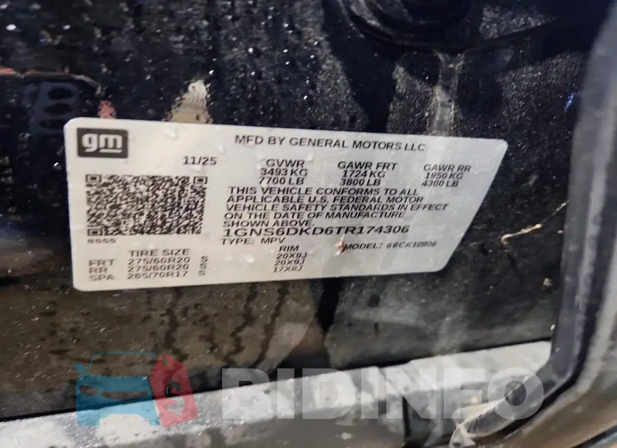 1GNS6DKD6TR174306 Photo# 13