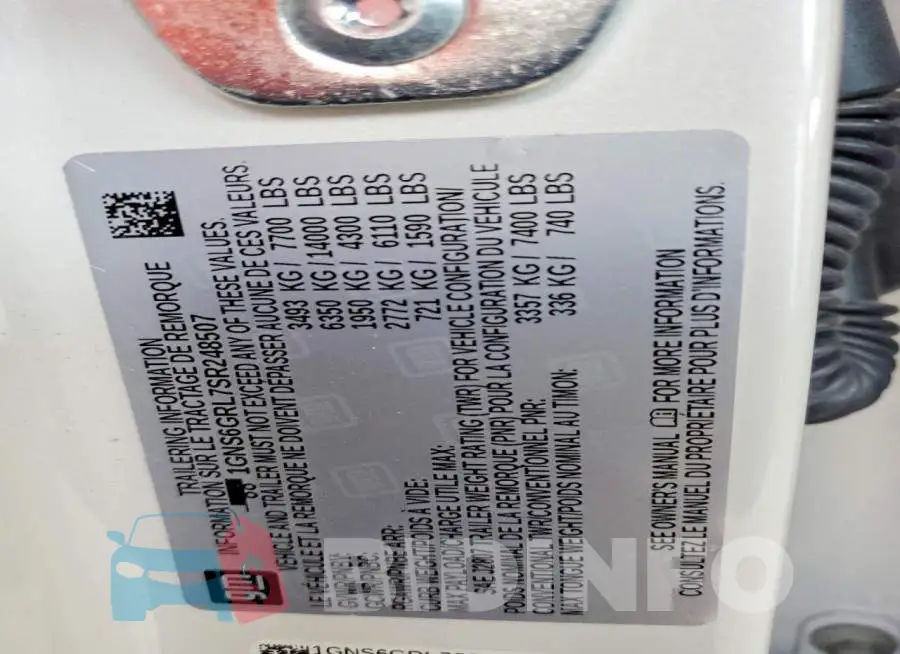 1GNS6GRL7SR248507 Photo# 13