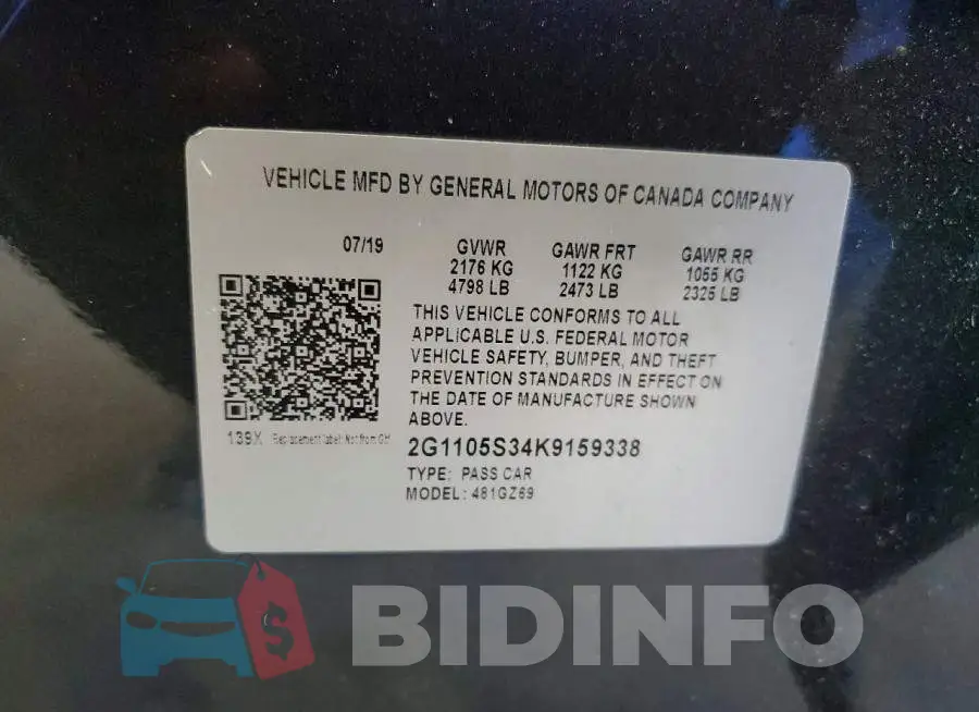 2G1105S34K9159338 Photo# 12