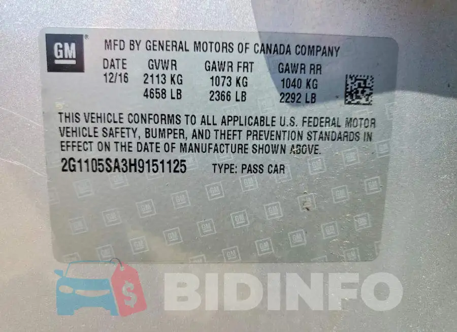 2G1105SA3H9151125 Photo# 12