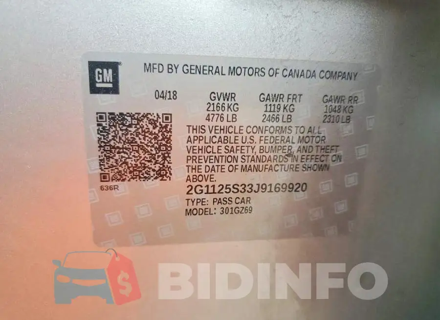 2G1125S33J9169920 Photo# 12