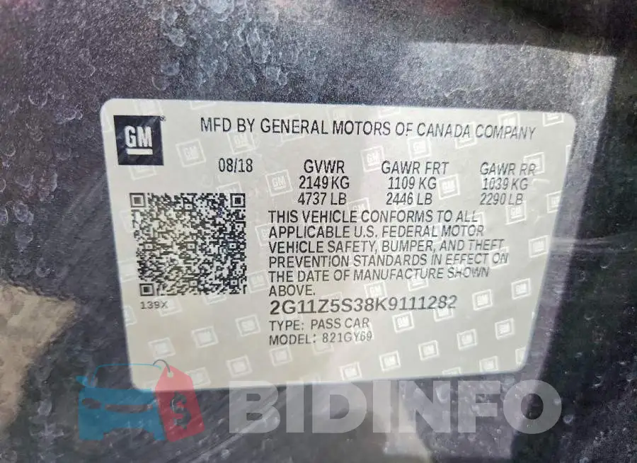 2G11Z5S38K9111282 Photo# 12