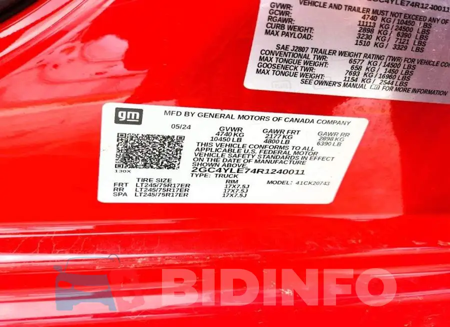 2GC4YLE74R1240011 Photo# 12