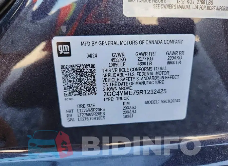 2GC4YME75R1232425 Photo# 12
