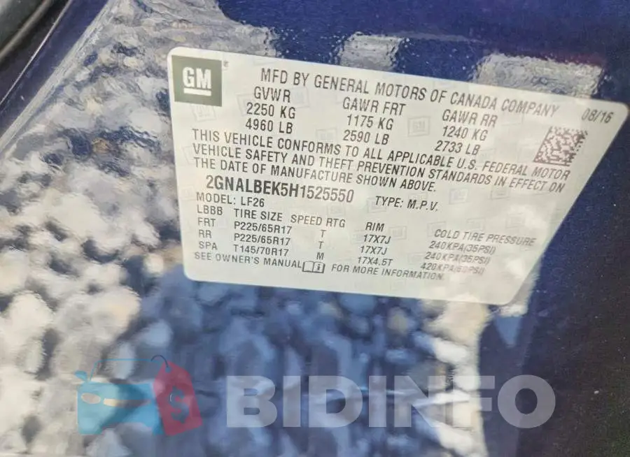 2GNALBEK5H1525550 Photo# 13