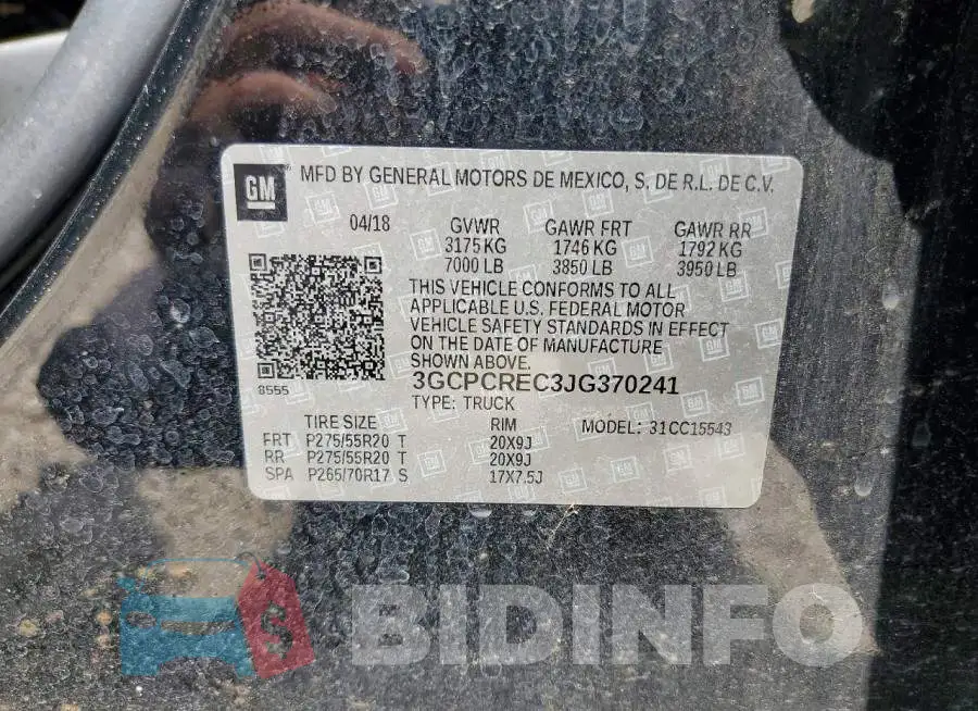 3GCPCREC3JG370241 Photo# 13