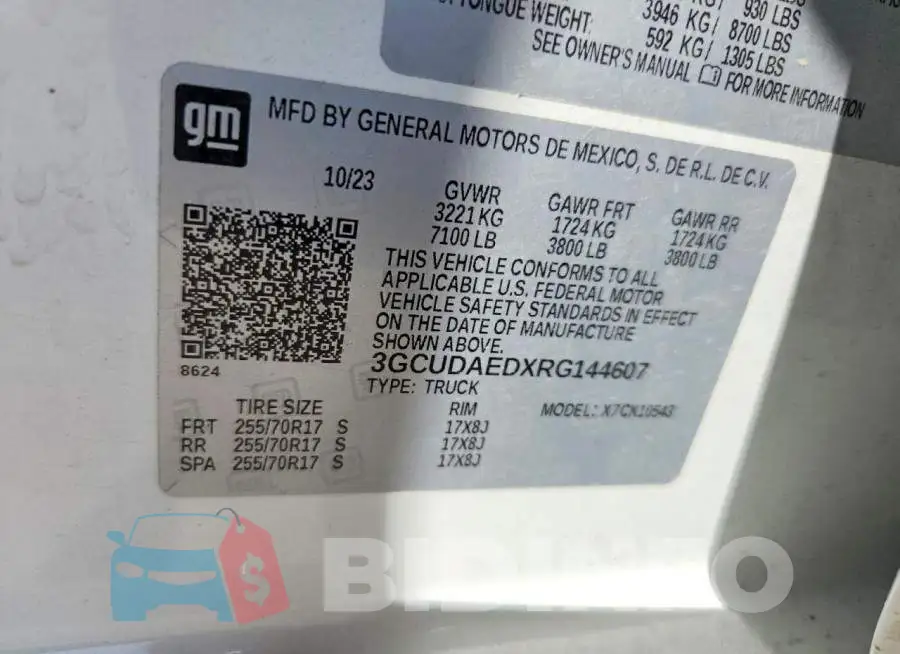 3GCUDAEDXRG144607 Photo# 12