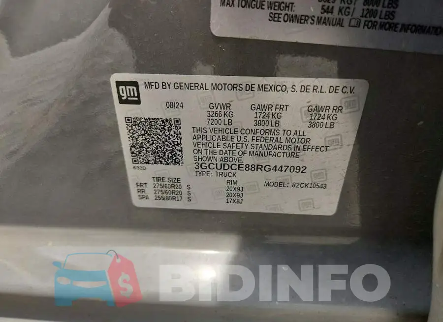 3GCUDCE88RG447092 Photo# 12