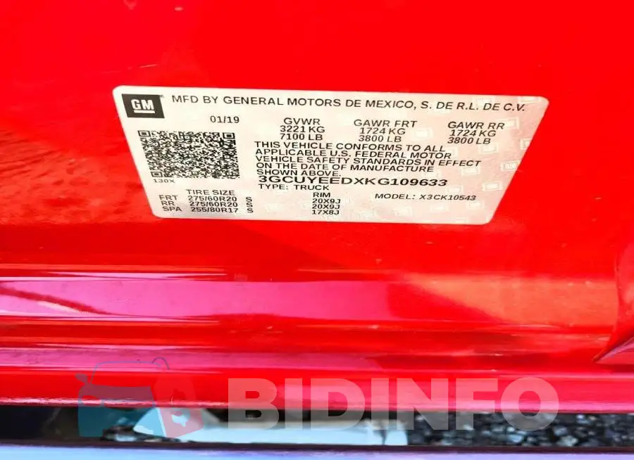 3GCUYEEDXKG109633 Photo# 12