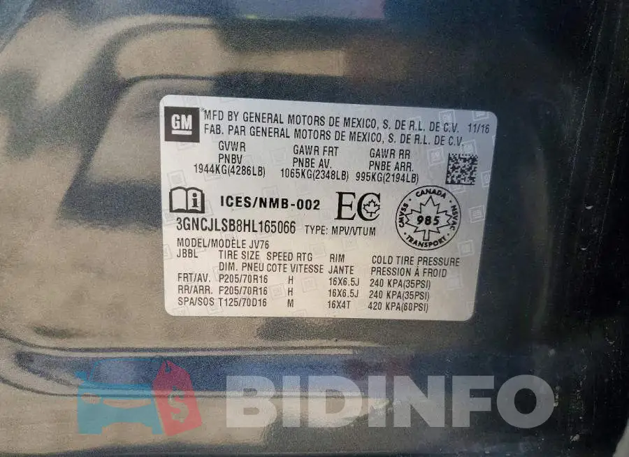3GNCJLSB8HL165066 Photo# 13