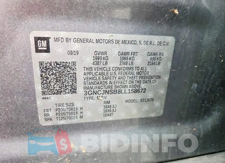 3GNCJNSB8LL158672 Photo# 13