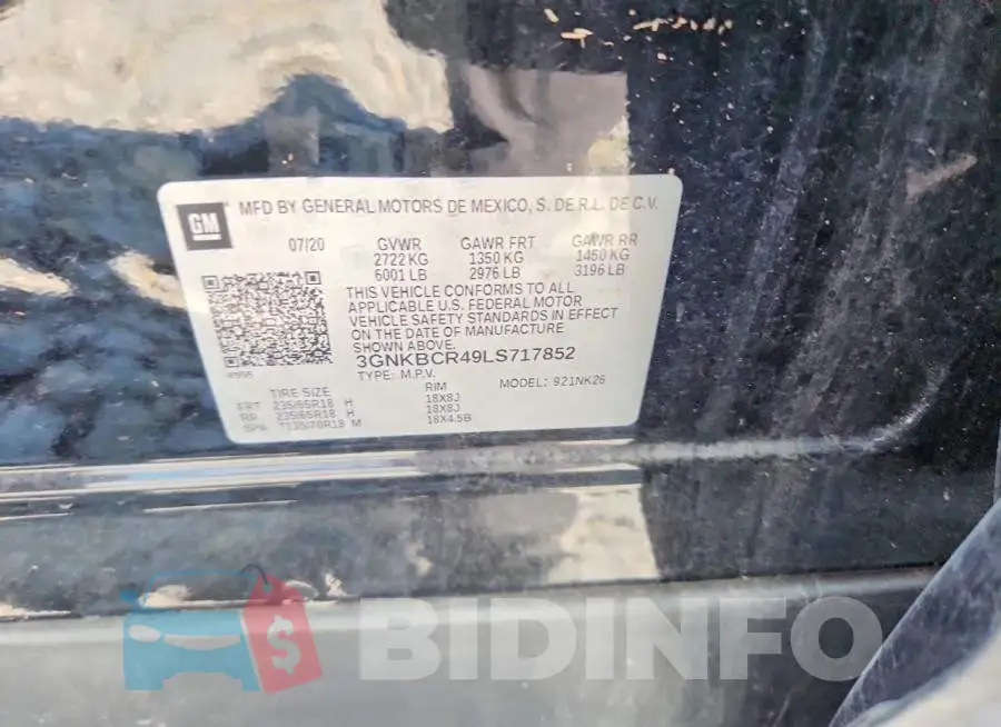 3GNKBCR49LS717852 Photo# 13