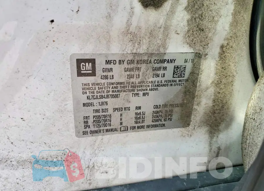 KL7CJLSB4JB705087 Photo# 13