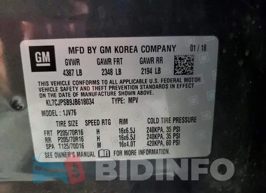 KL7CJPSB9JB618034 Photo# 14
