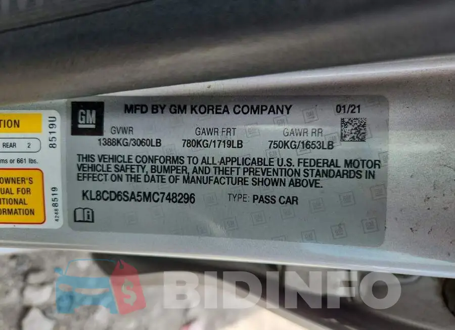 KL8CD6SA5MC748296 Photo# 12