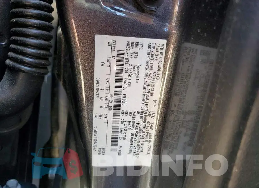 1FADP3K27JL214826 Photo# 12