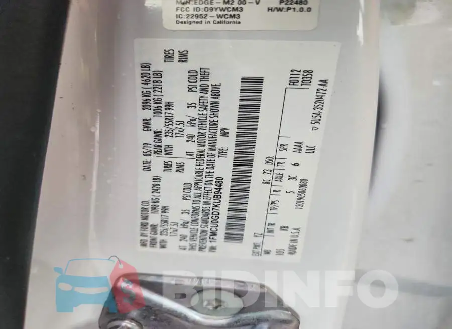 1FMCU0GD7KUB94480 Photo# 12
