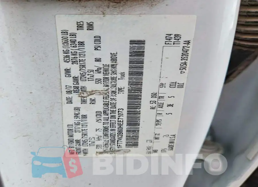 1FT7W2B60HEE71073 Photo# 12