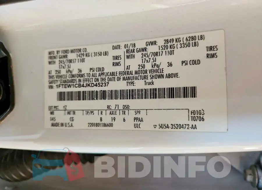 1FTEW1CB4JKD45237 Photo# 13