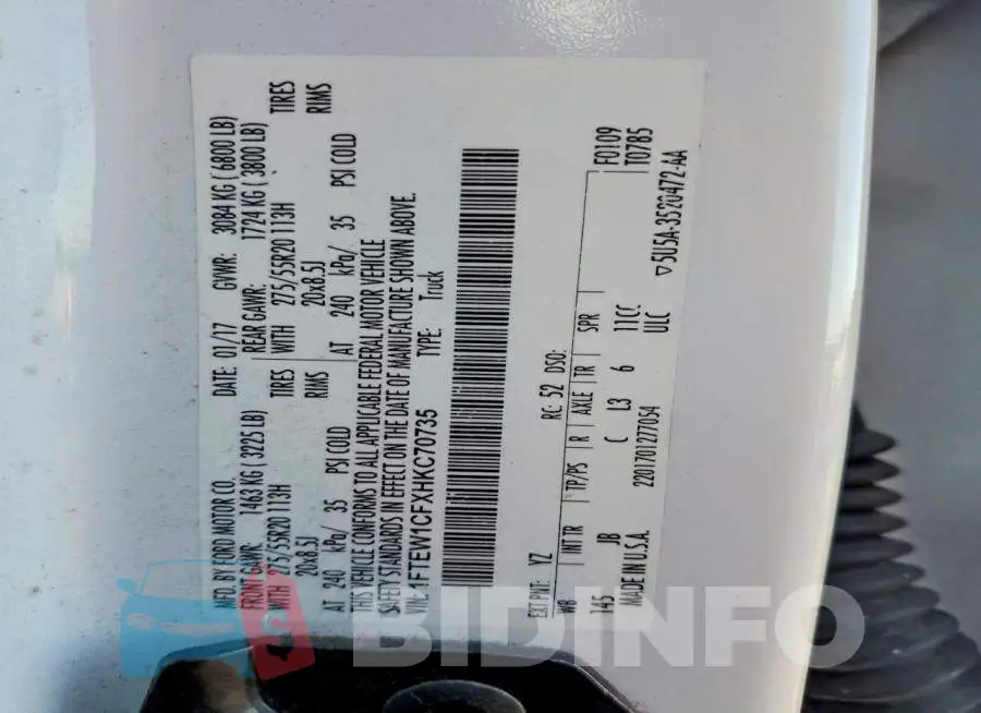 1FTEW1CFXHKC70735 Photo# 12