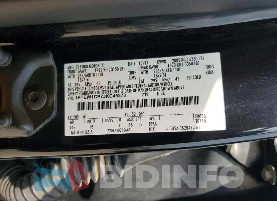 1FTEW1CP7JKC45273 Photo# 13