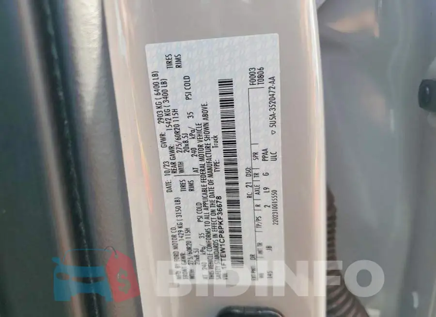 1FTEW1CP8PKF36678 Photo# 12