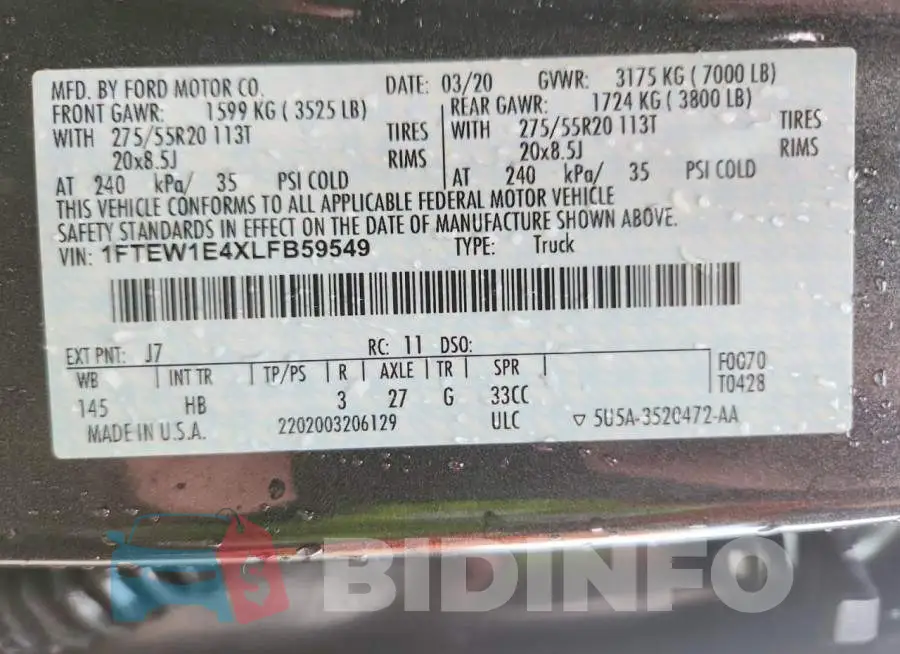 1FTEW1E4XLFB59549 Photo# 12