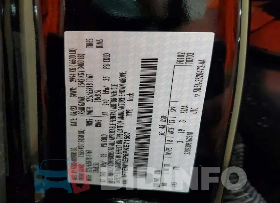 1FTEW1EP6PKE71567 Photo# 12