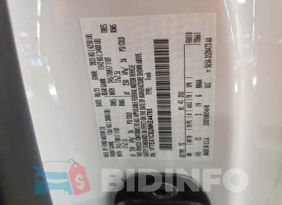 1FTEX1CB2MKE44785 Photo# 12