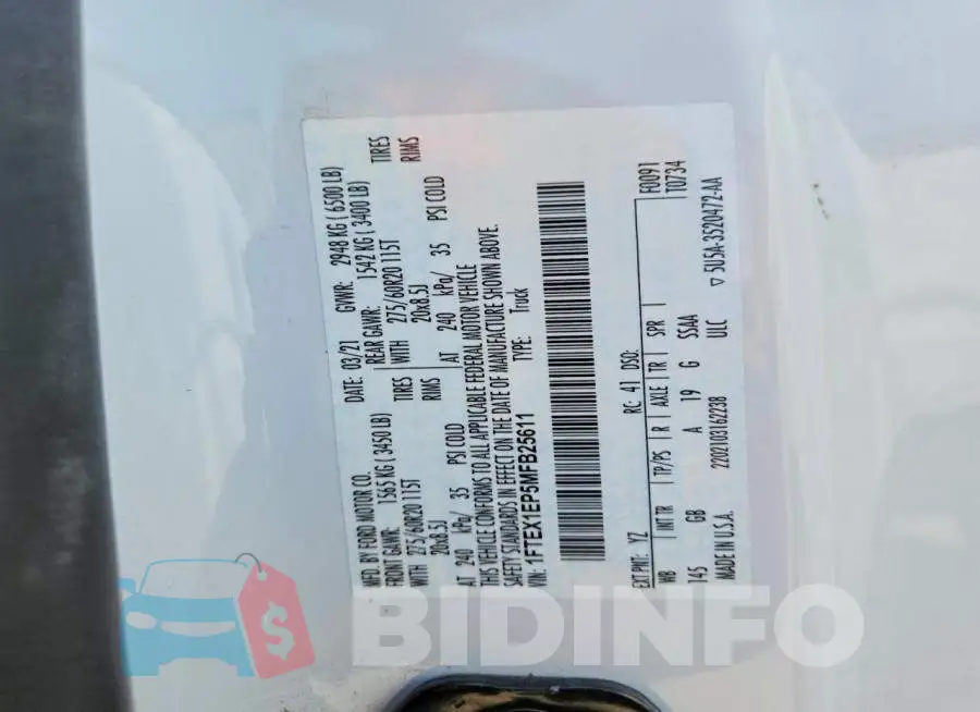 1FTEX1EP5MFB25611 Photo# 13