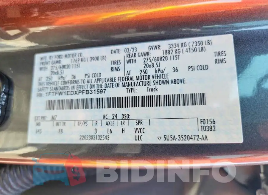1FTFW1EDXPFB31597 Photo# 12