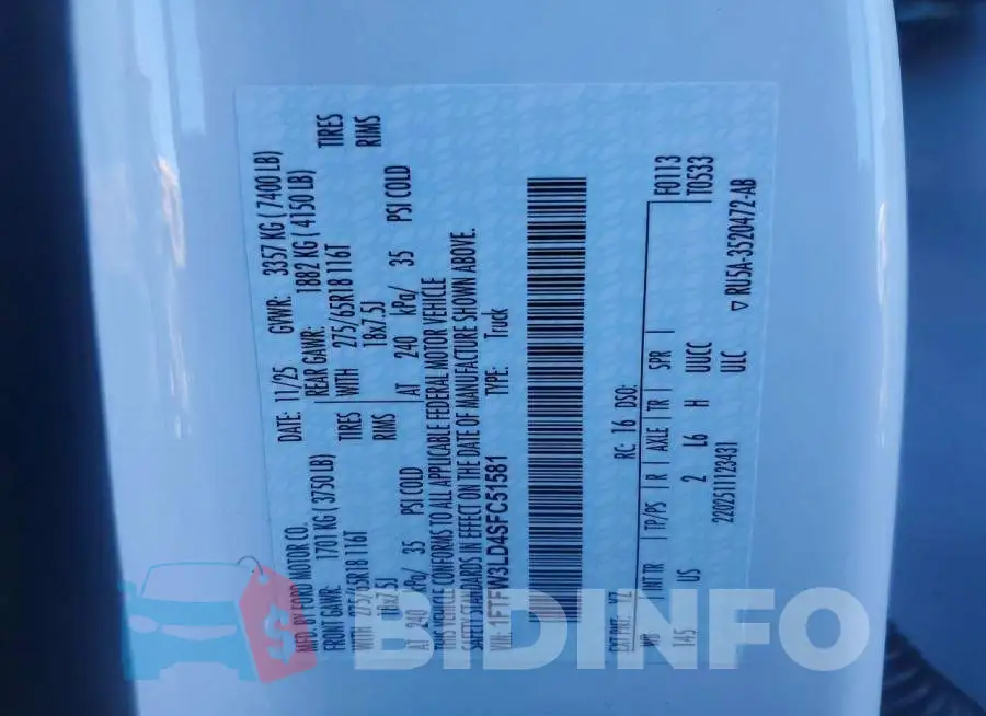 1FTFW3LD4SFC51581 Photo# 13