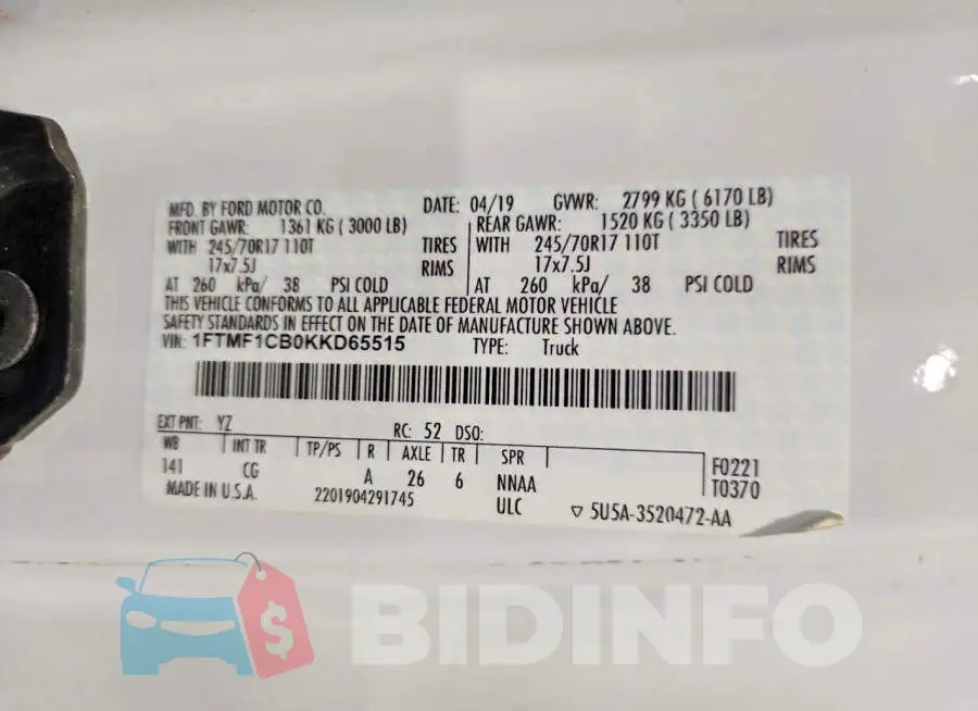 1FTMF1CB0KKD65515 Photo# 12
