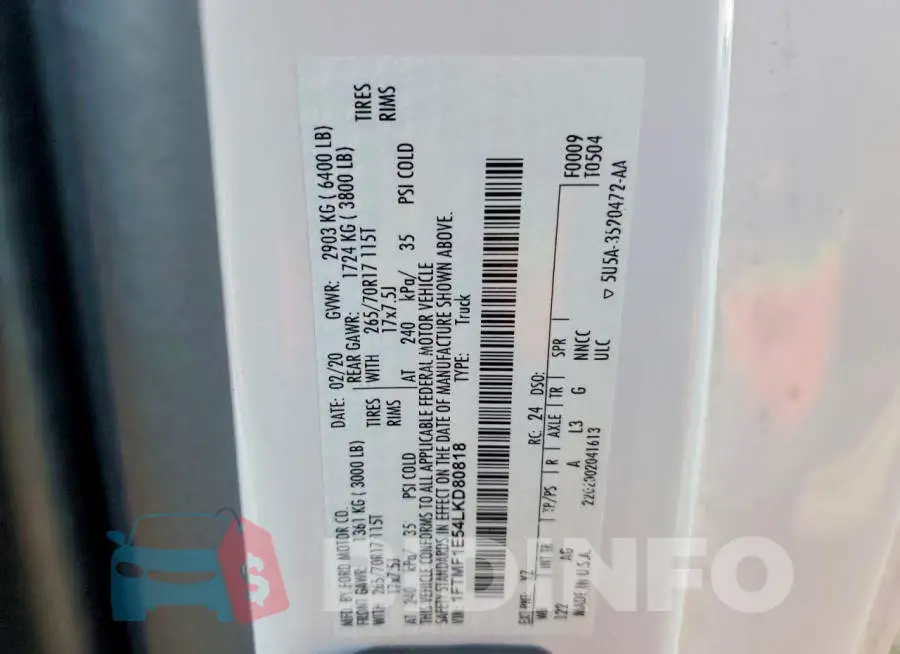 1FTMF1E54LKD80818 Photo# 12