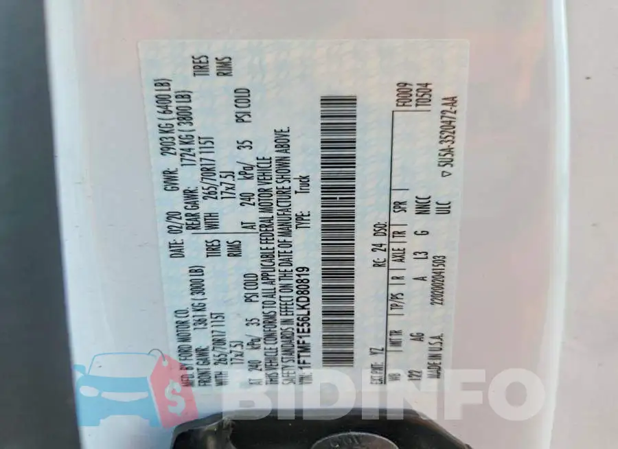 1FTMF1E56LKD80819 Photo# 12