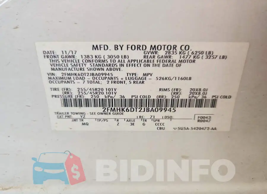2FMHK6DT2JBA09945 Photo# 13
