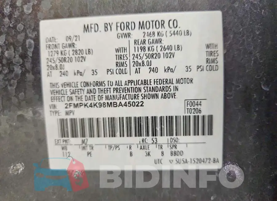 2FMPK4K98MBA45022 Photo# 13