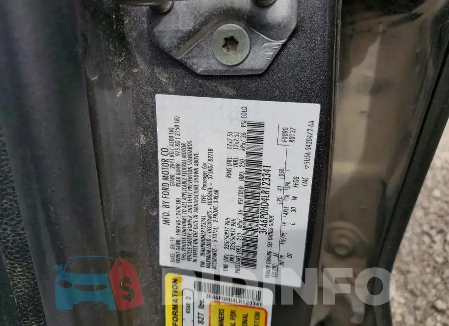 3FA6P0HD4LR123341 Photo# 12